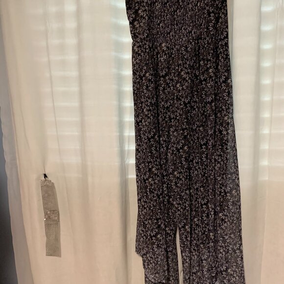 Blue Floral Lined Summer Jumpsuit - Picture 3 of 8